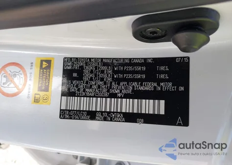 2015 Lexus Rx 350 from USA, damaged, VIN 2T2ZK1BA8FC200387